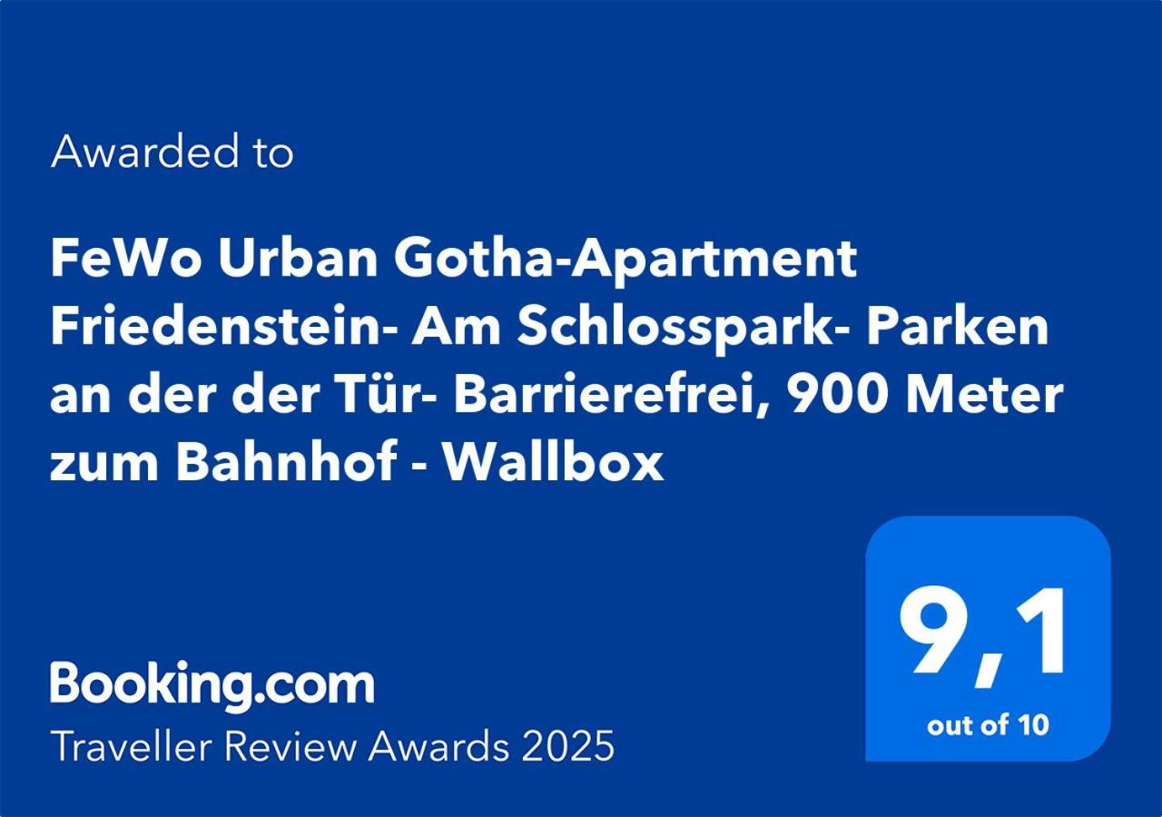 Fewo Urban Gotha-Apartment Friedenstein- Am Schlosspark- Parken An Der Der Tuer- Barrierefrei, 900 Meter Zum Bahnhof - Wallbox Eksteriør billede